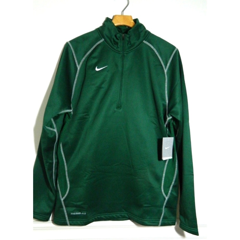 NIKE THERMA-FIT Hooded Zip Jacket Mens LG Green Stretch Comfortable NWT